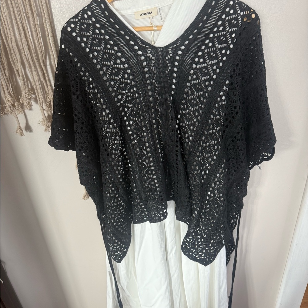 ADORA Black Lacy Shrug Poncho